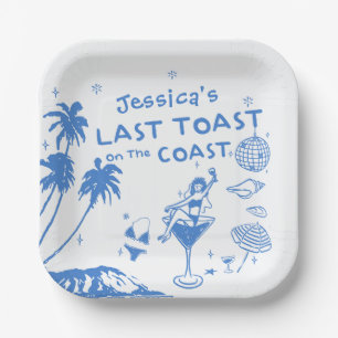 Assiettes En Carton Dernier Toast Coast en Whimsical Bachelorette