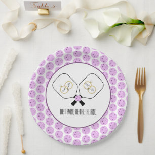 Assiettes En Carton Dernière swing avant la bague Mariage Pickleball