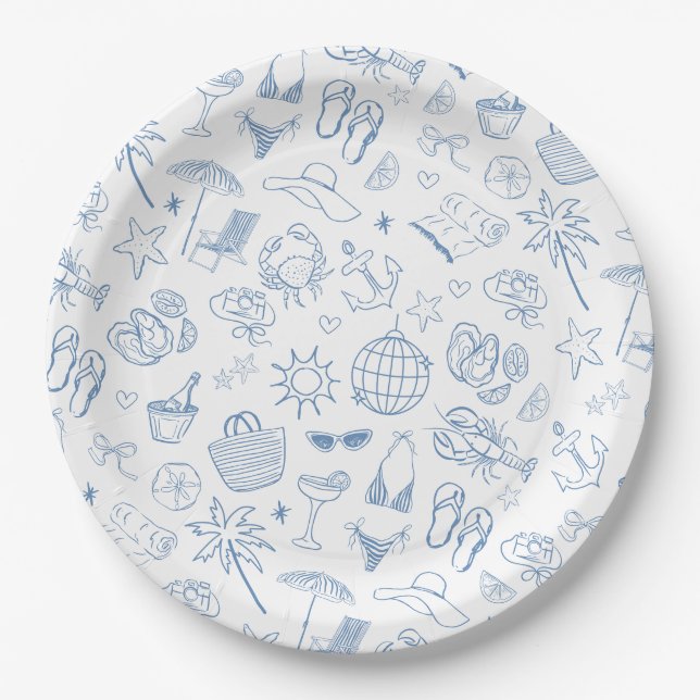 Assiettes En Carton Dernière Toast Fantaisiste sur la Côte Bleue (Devant)