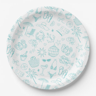Assiettes En Carton Dernière Toast Sur La Côte Turquoise Fantaisiste