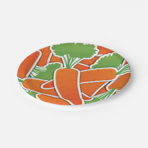 Assiettes En Carton Des carottes funky !