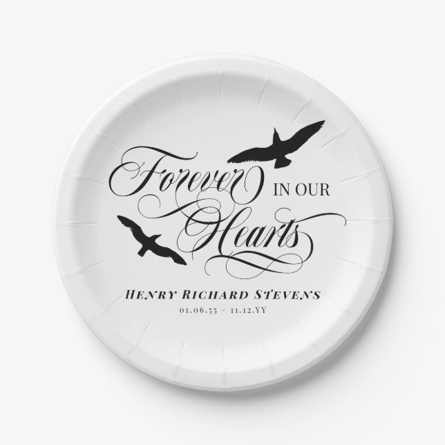 Assiettes En Carton Des Oiseaux Qui S'Envolent Pour Toujours Dans Nos  (Devant)