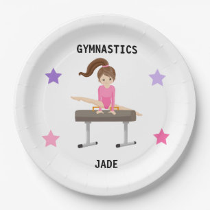 ASSIETTES EN CARTON DES PLAQUES DE FÊTE GYMNASTIQUES POUR FILLES PERS