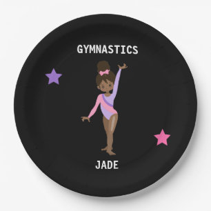 ASSIETTES EN CARTON DES PLAQUES DE FÊTE GYMNASTIQUES POUR FILLES PERSO