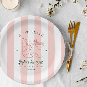 Assiettes En Carton Desert Cowgirl Country Club Enterrement de vie d