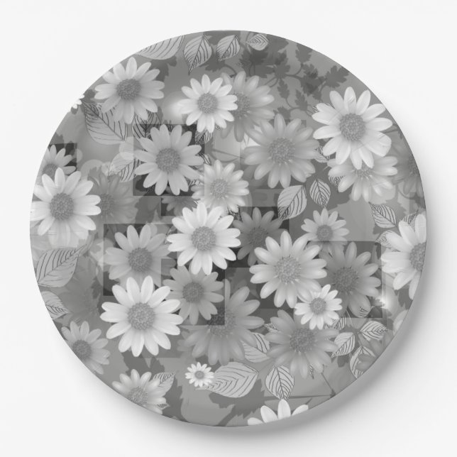 Assiettes En Carton Design floral 3 (Devant)