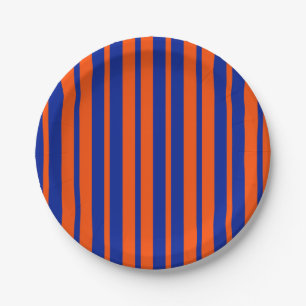 Assiettes En Carton Design Motif Orange Blue