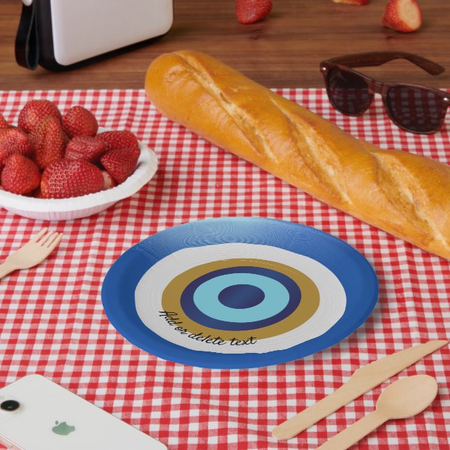 Assiettes En Carton Design oeil grec juste ajouter du texte (Pique-nique)