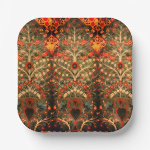 Assiettes En Carton Design textile indien antique