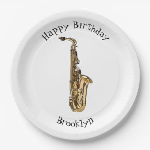 Assiettes En Carton dessin animé saxophone