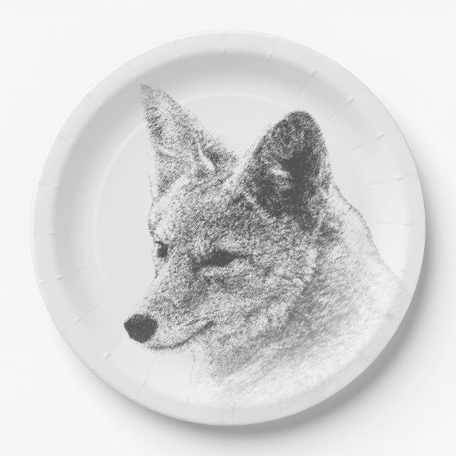 Assiettes En Carton Dessin de coyote (Devant)