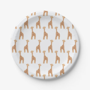 Assiettes En Carton dessin de girafe mignon imprimé