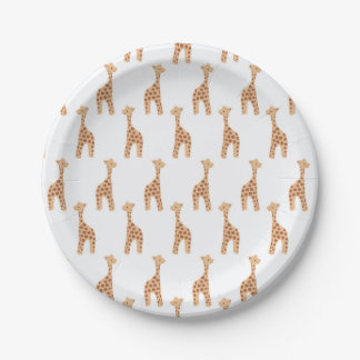 Assiettes En Carton dessin de girafe mignon imprimé