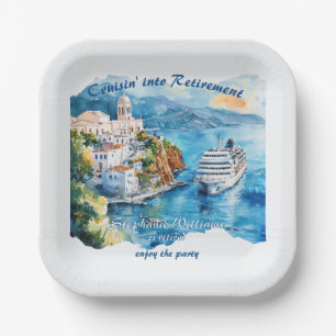 Assiettes En Carton Destination Croisière de la partie de retraite Grè