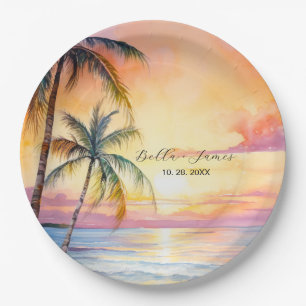 Assiettes En Carton Destination Sunset Beach Wedding