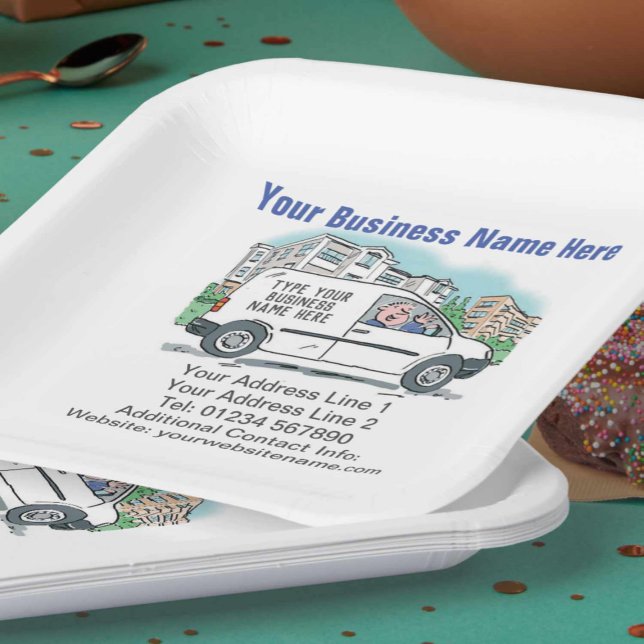 Assiettes En Carton Détails sur votre entreprise sur le Carré (Créateur téléchargé)