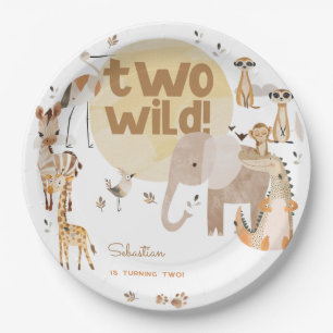 Assiettes En Carton Deux animaux sauvages anniversaire de enfant
