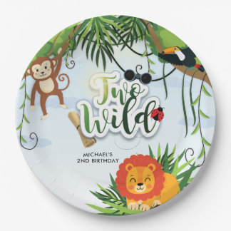 Assiettes En Carton Deux Baby Shower Sauvage Jungle Tropical