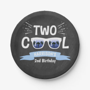 Assiettes En Carton Deux garçons Cool Chalkboard 2e anniversaire