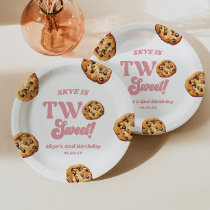 Assiettes En Carton Deux gâteaux sucrés et lait 2ème fête d'anniversai
