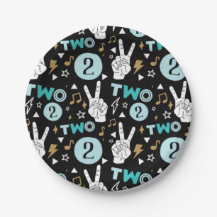 Assiettes En Carton Deux Legs pour quitter le deuxième anniversaire