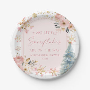 Assiettes En Carton Deux petits flocons de neige Baby shower jumeaux d