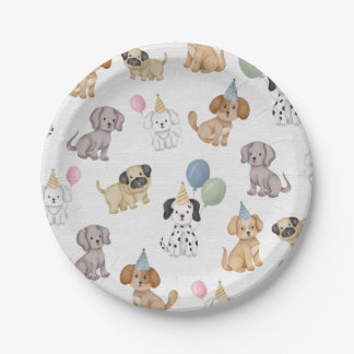 Assiettes En Carton Deux roses laissez les chiens sortir la plaque de