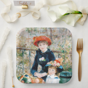 Assiettes En Carton Deux Sisters, On the Terrace Auguste Renoir