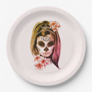 Assiettes En Carton Dia De Los Muertos & Halloween Party