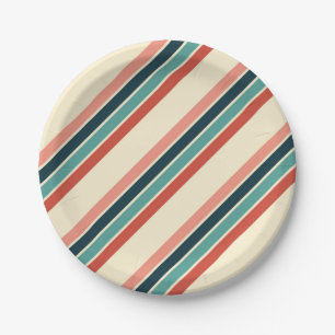 Assiettes En Carton Diagonale multicolore