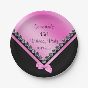 Assiettes En Carton Diamants assez scintillants et anniversaire d'arc