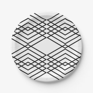 Assiettes En Carton Diamants noirs et blancs