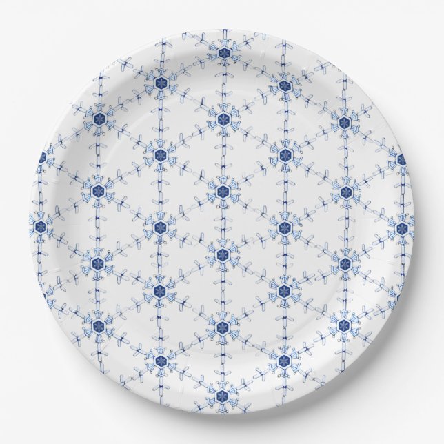 Assiettes En Carton Diamond Snowflake Pattern (Devant)