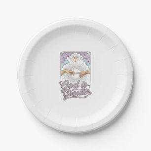 Assiettes En Carton Dieu Est Plus Grand Chemise À Gravure Vintage Chré