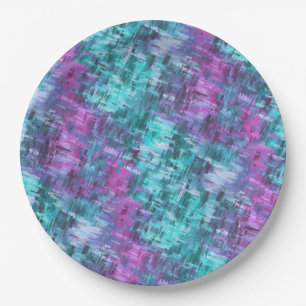 Assiettes En Carton digihatch - turquoise et violet :