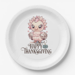 Assiettes En Carton Dinde de Thanksgiving mignonne