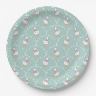 Assiettes En Carton Dinde Idiote Canard Mignon Motif Bleu Fête Enfants