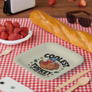 Assiettes En Carton Dîner De Thanksgiving À La Table De La Turquie La