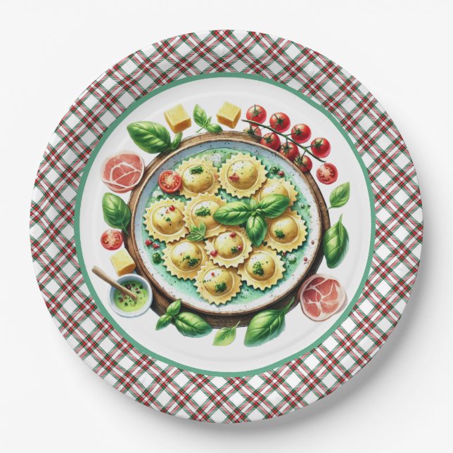 Assiettes En Carton Dîner gourmand aux pâtes (Devant)