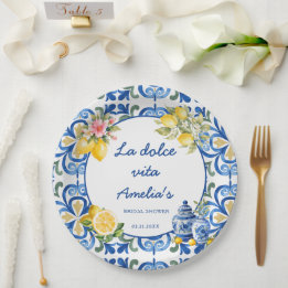 Assiettes En Carton dîner italien La Dolce Vita shower de mariage au c