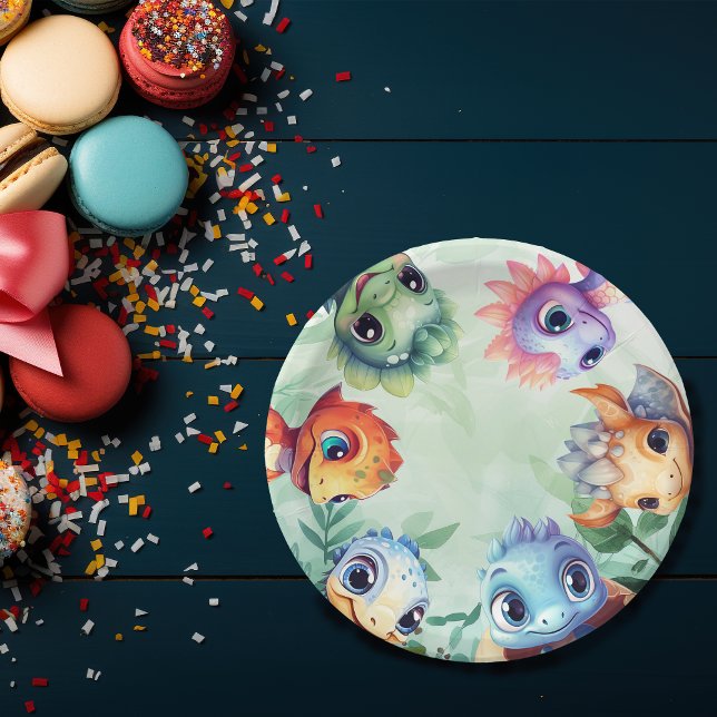 Assiettes En Carton Dino Roar Anniversaire Bash (Créateur téléchargé)