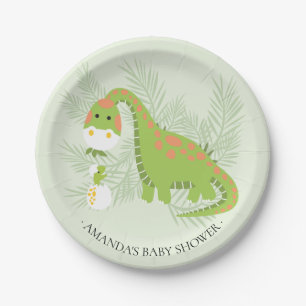 Assiettes En Carton Dinosaur Boys Baby shower 7"