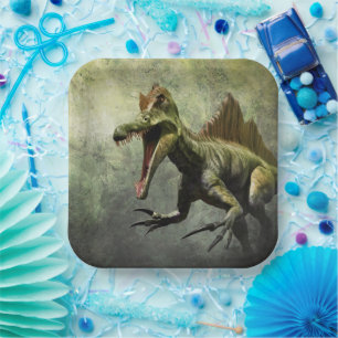 Assiettes En Carton Dinosaur effrayant