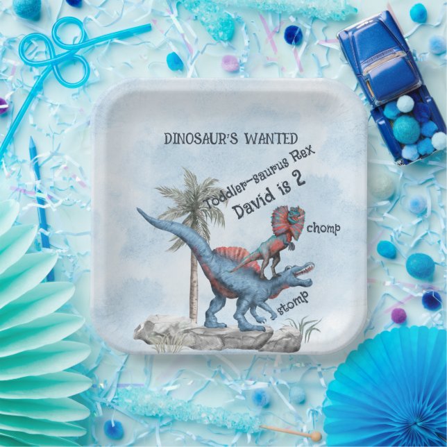 Assiettes En Carton DINOSAUR RECHERCHÉ Anniversaire De 2 Ans (Fête)
