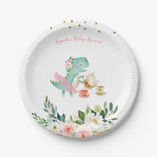 Assiettes En Carton Dinosaur Tea Party Baby shower d'anniversaire