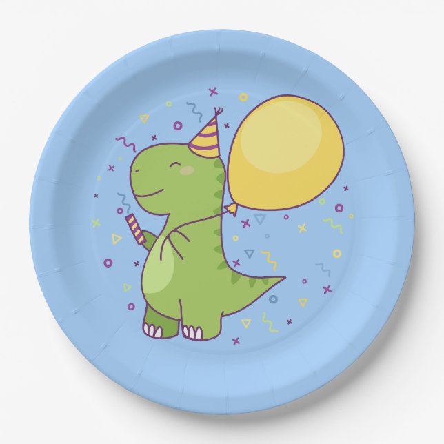 Assiettes En Carton Dinosaure (Devant)
