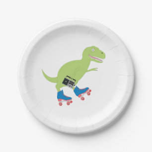 Assiettes En Carton Dinosaure Roller Skating Radio
