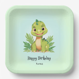 Assiettes En Carton Dinosaure sauvage zoo de la jungle Anniversaire ga