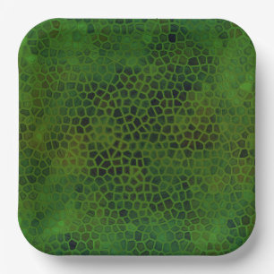 Assiettes En Carton Dinosaure Vert Caché