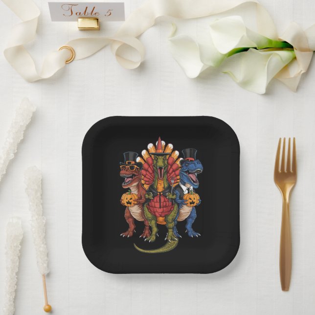Assiettes En Carton Dinosaures du Bon thanksgiving T-Rex TRexdonnant (Mariage)